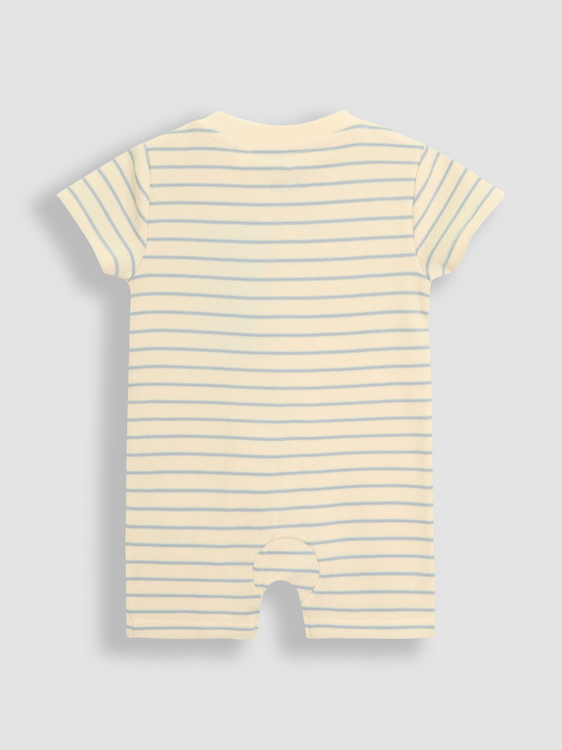 JoJo Maman Bébé Off White Cotton Short Sleeve Boat Sleepsuit image 6