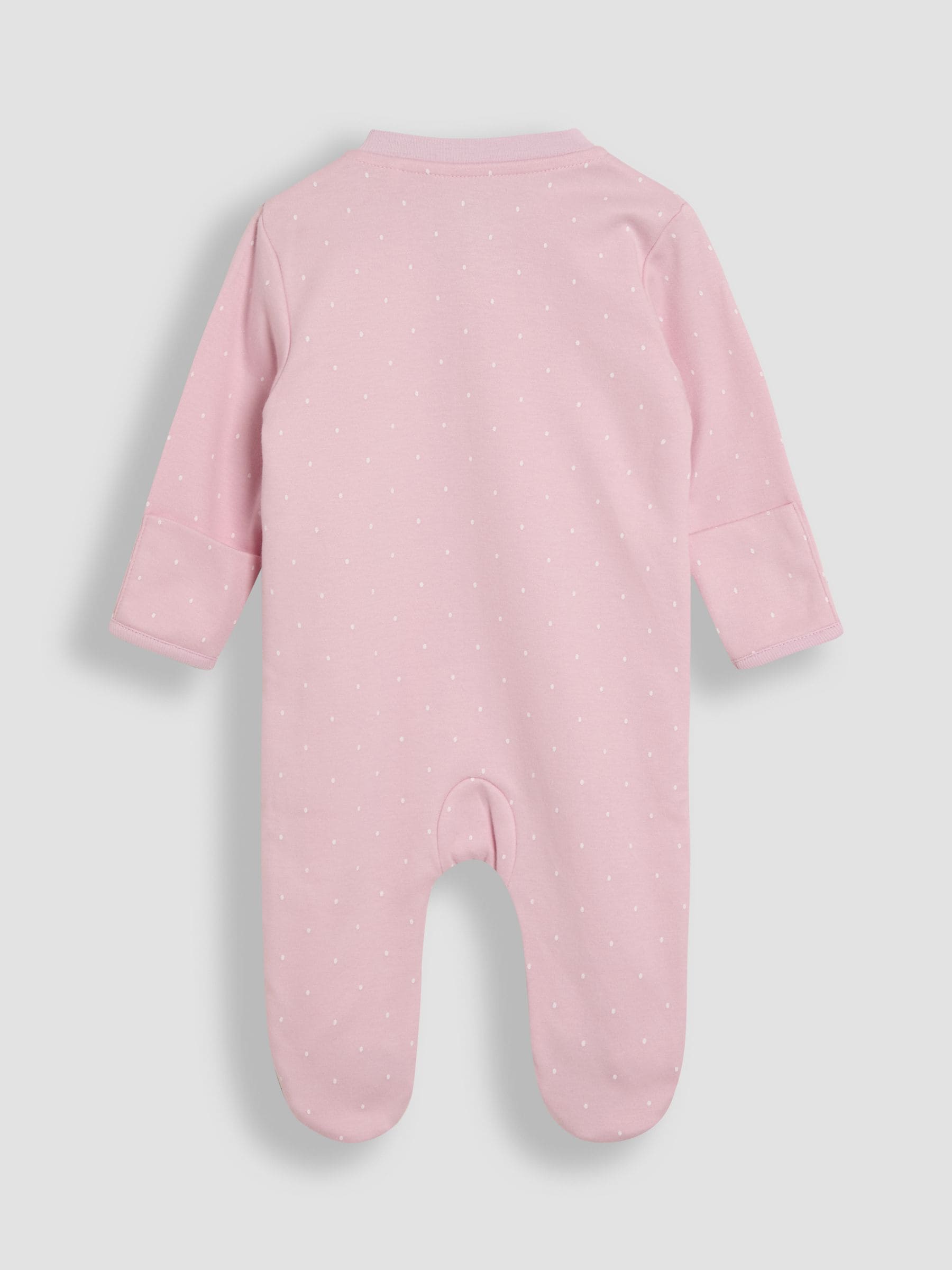 JoJo Maman Bébé Pink Duck 100% Cotton Footed Appliqué Sleepsuit image 3