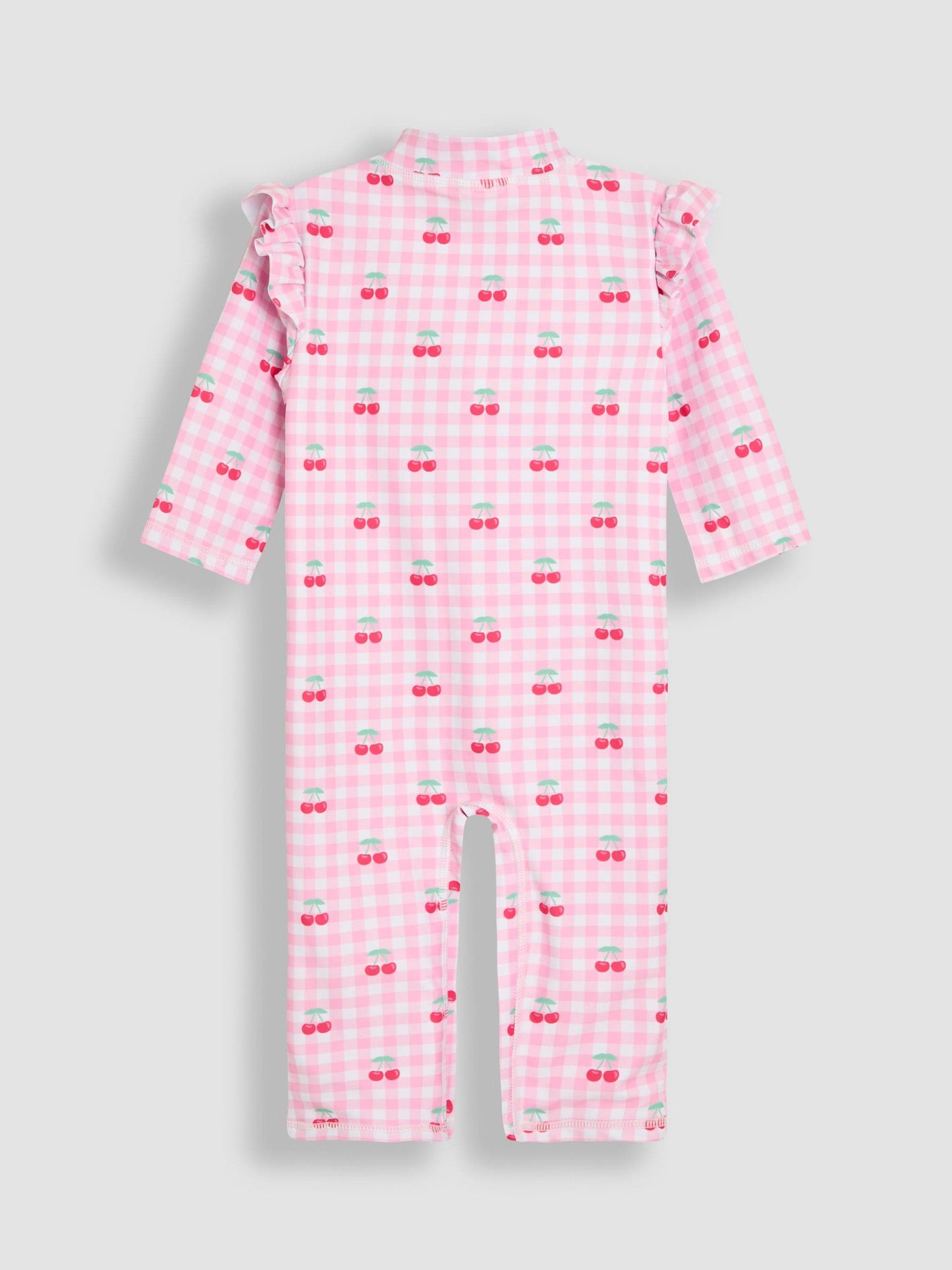 JoJo Maman Bébé Pink Cherry Gingham UV Sunsafe Suit image 2