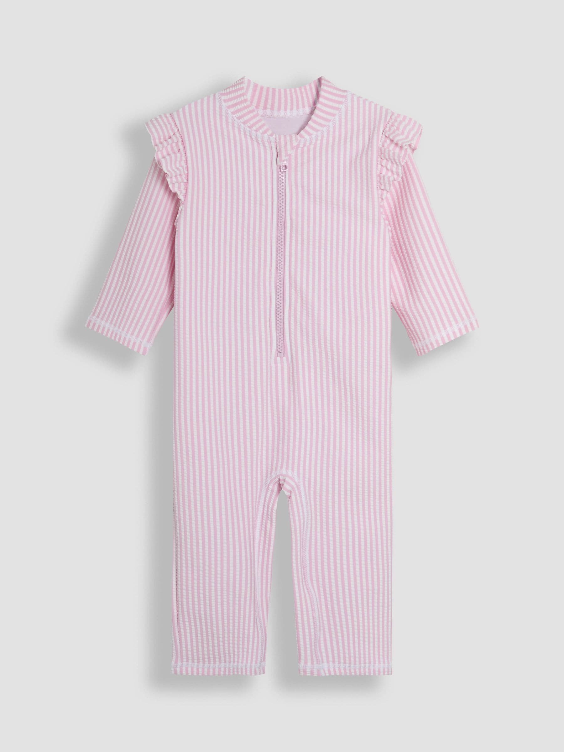 JoJo Maman Bébé Pink Stripe UV Sunsafe Suit image 1