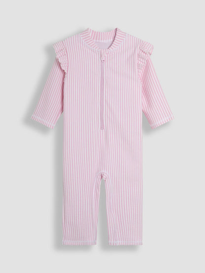 JoJo Maman Bébé Pink Stripe UV Sunsafe Suit image 1
