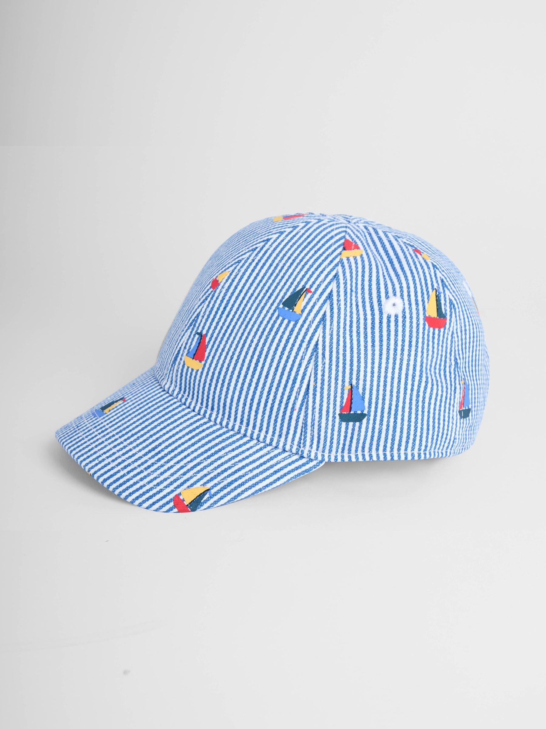 JoJo Maman Bébé Blue Embroidered Cap image 1