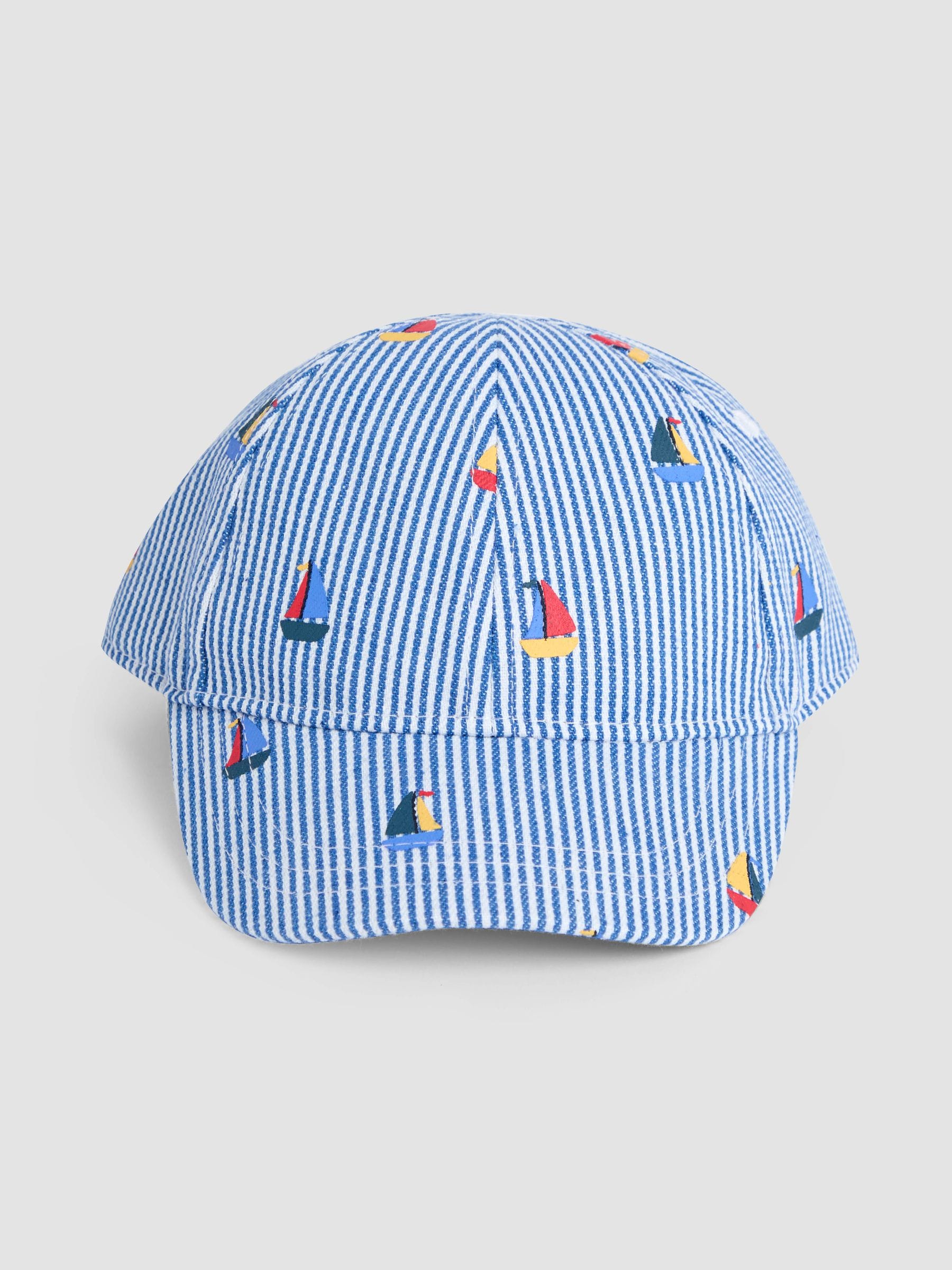 JoJo Maman Bébé Blue Embroidered Cap image 2
