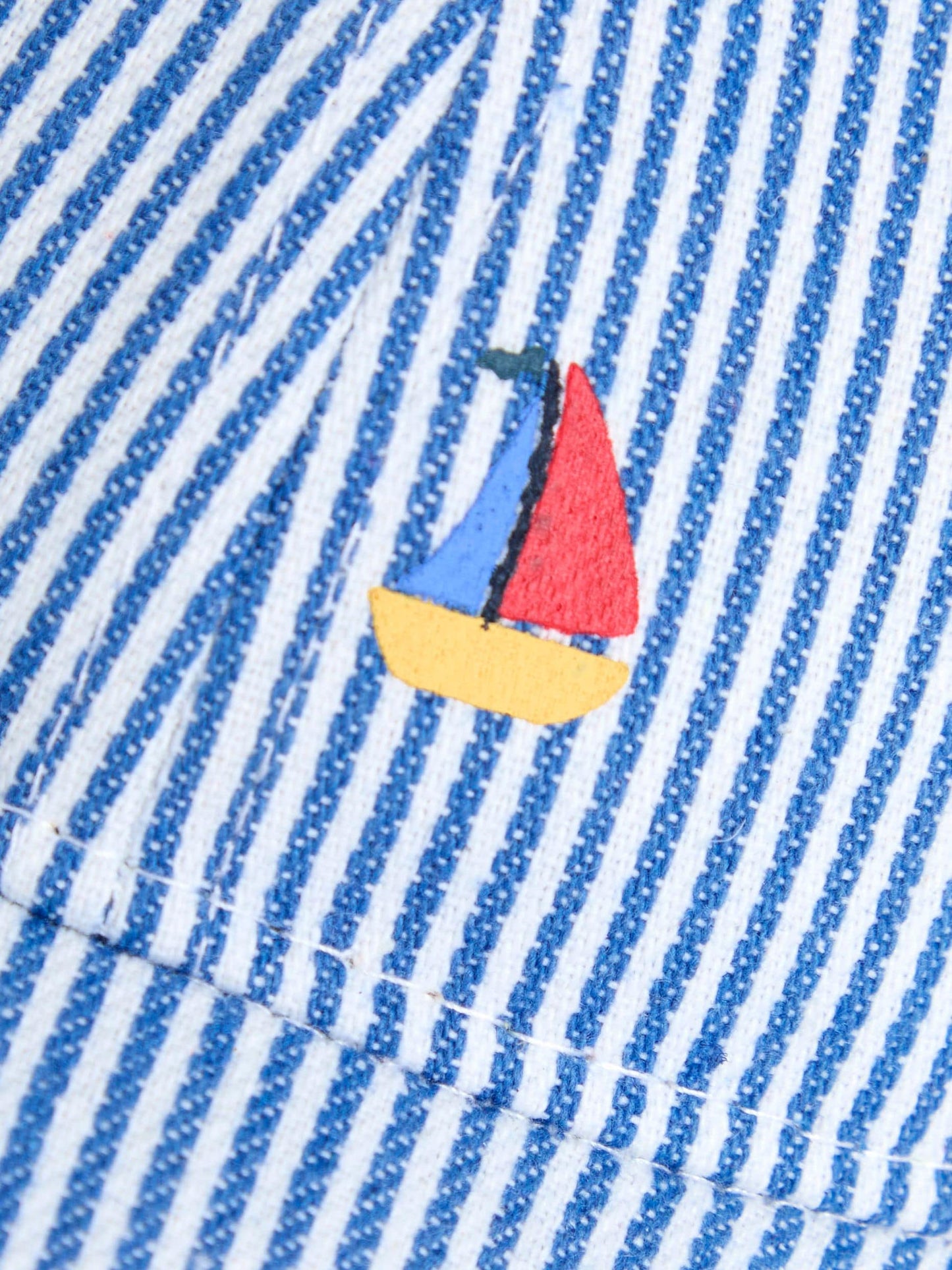 JoJo Maman Bébé Blue Embroidered Cap image 3