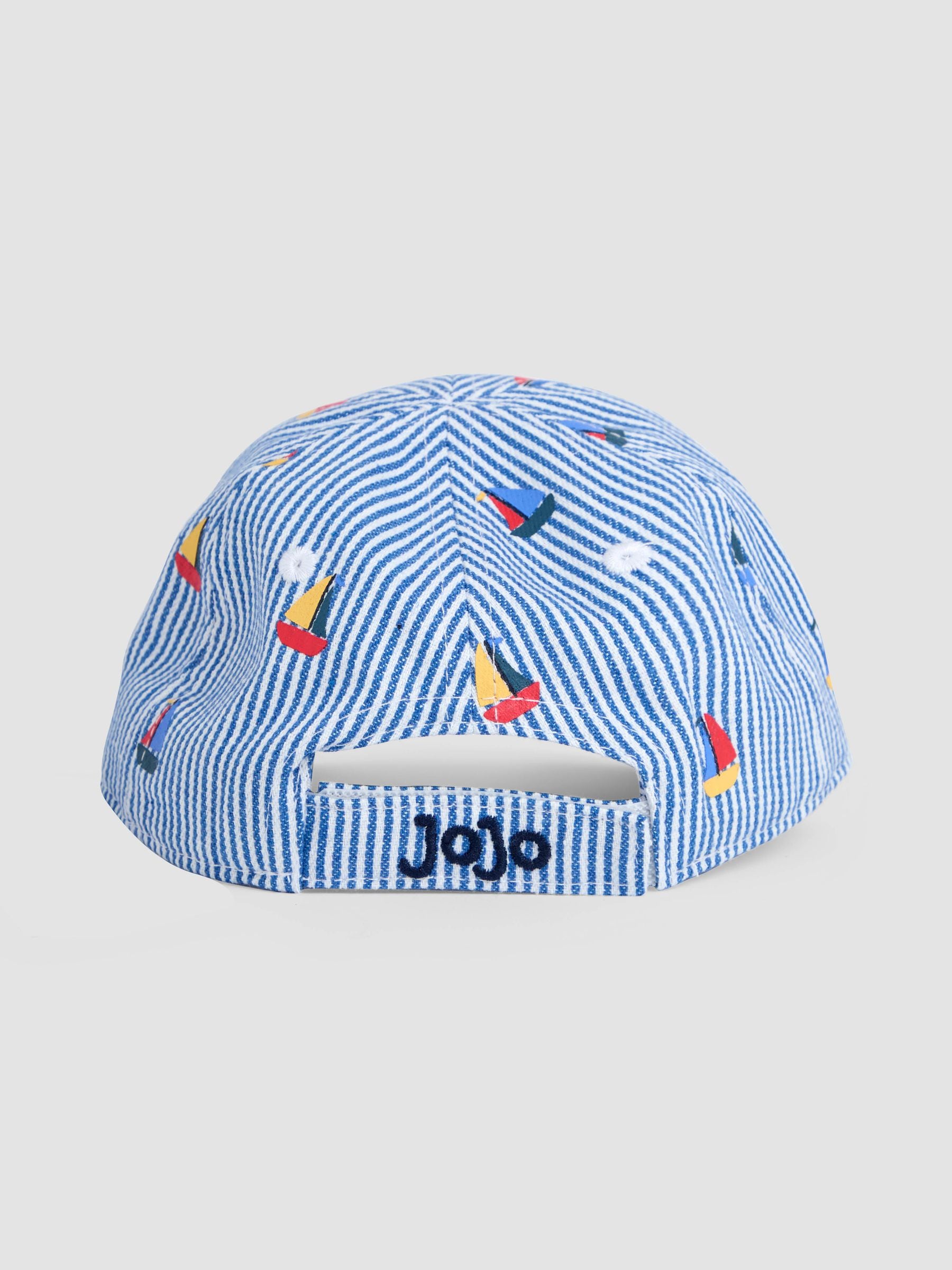 JoJo Maman Bébé Blue Embroidered Cap image 4