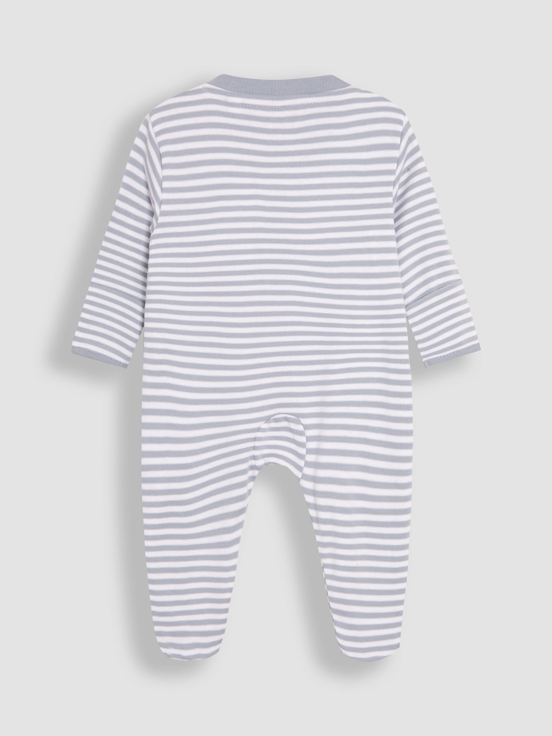JoJo Maman Bébé Blue Bear Organic Cotton Embroidered Sleepsuit image 6