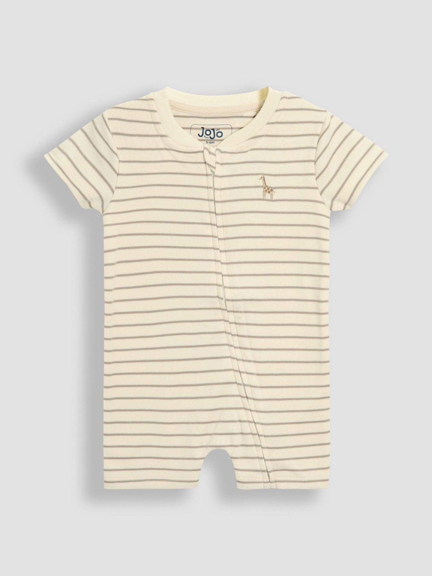 JoJo Maman Bébé Cream Cotton Short Sleeve Boat Sleepsuit image 4