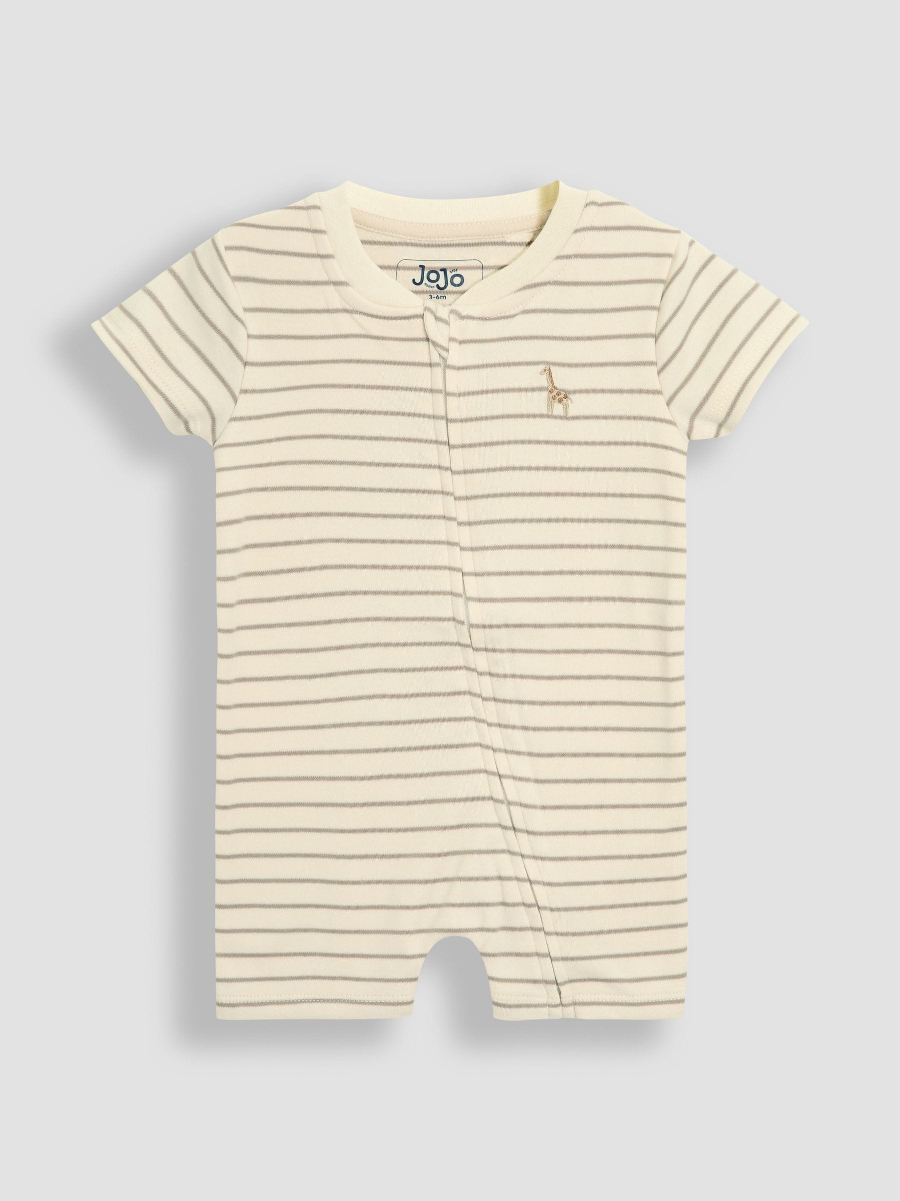 JoJo Maman Bébé Cream Cotton Short Sleeve Boat Sleepsuit image 4