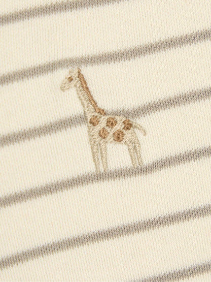 JoJo Maman Bébé Cream Cotton Short Sleeve Boat Sleepsuit image 6