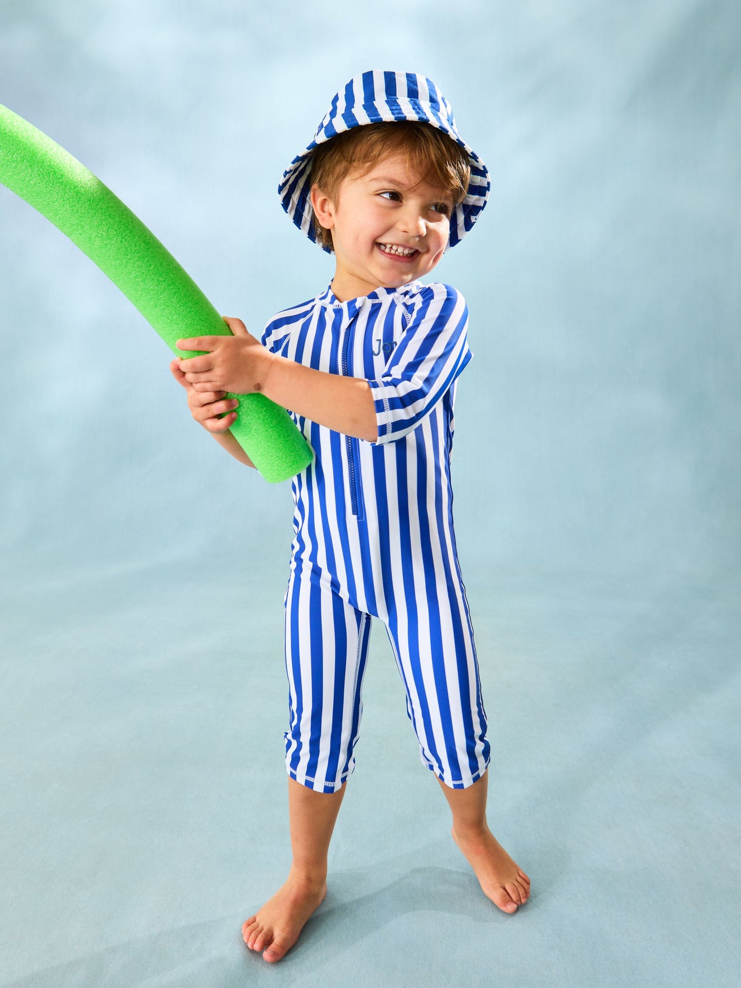 JoJo Maman Bébé Blue Stripe UV Sunsafe Suit image 1