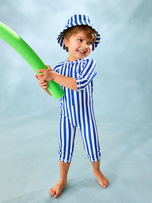 JoJo Maman Bébé Blue Stripe UV Sunsafe Suit image 1