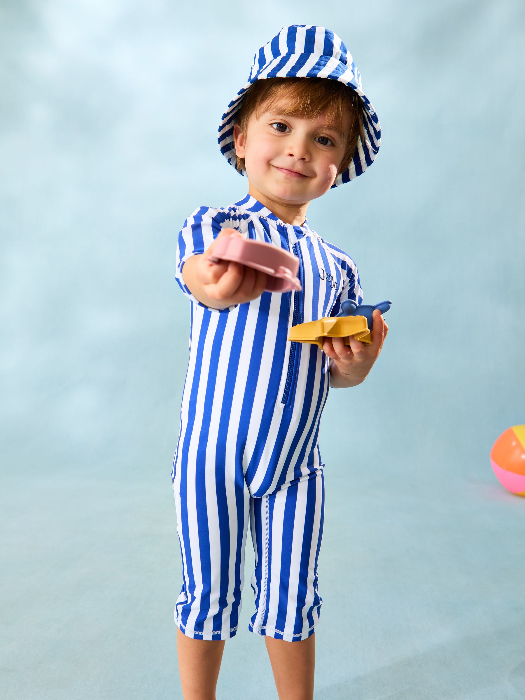 JoJo Maman Bébé Blue Stripe UV Sunsafe Suit image 5