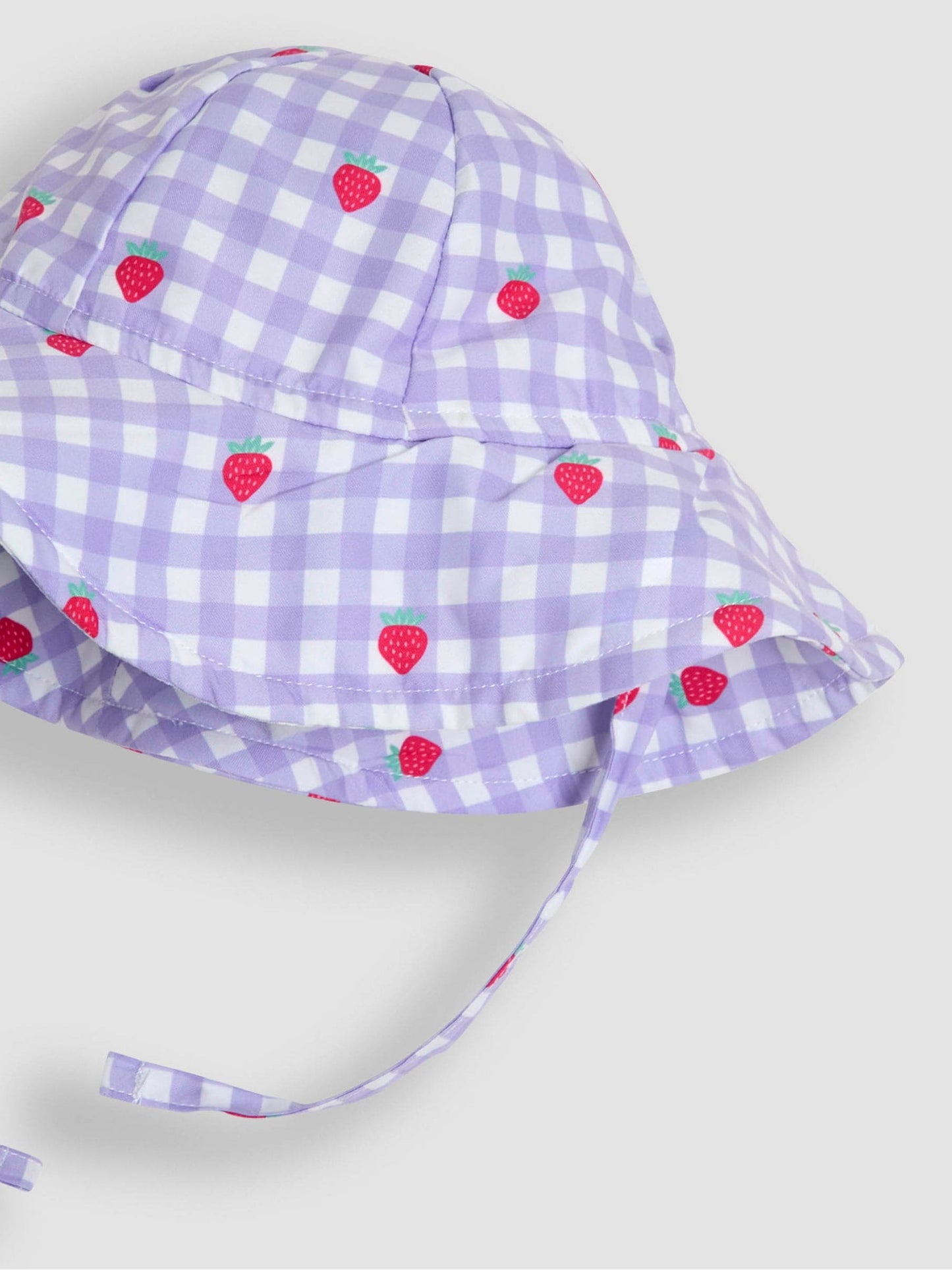 JoJo Maman Bébé Gingham Strawberry Floppy Swim Hat image 2