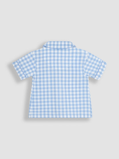 JoJo Maman Bébé Blue Gingham Woven Classic Pyjamas - image 3
