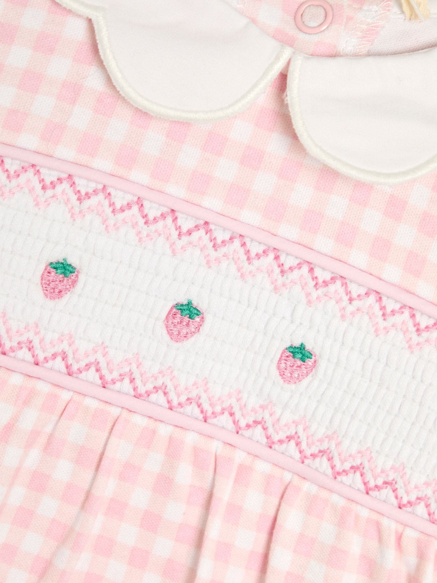 JoJo Maman Bébé Pink Cotton Footed Smocked Embroidered Sleepsuit image 5