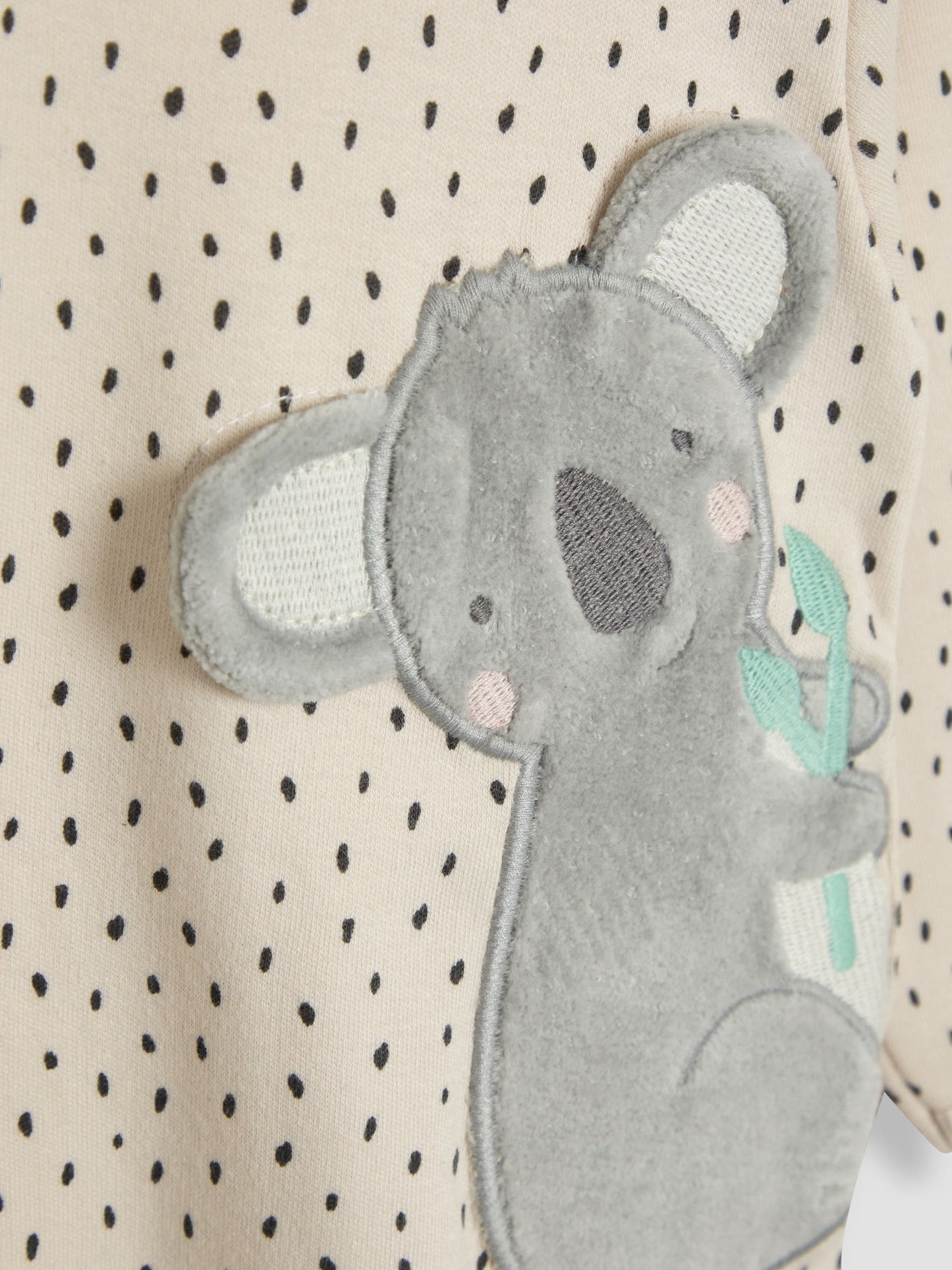 JoJo Maman Bébé White Koala Cotton Footed Appliqué Zip Sleepsuit image 5