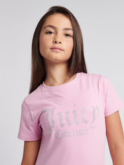 Dsiney Kidz - Juicy Couture Pink Fitted Diamante T-Shirt image 1