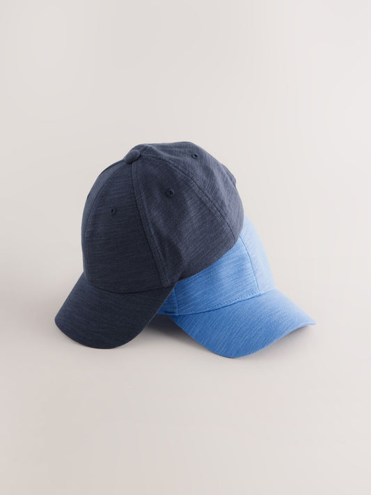 Blue/Navy Baseball 100% Cotton Caps 2 Pack (3mths-16yrs) image 1