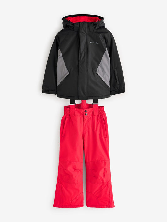 Mountain Warehouse Black Fleece Lined Snow Ski Jacket And Trousers Set image 1