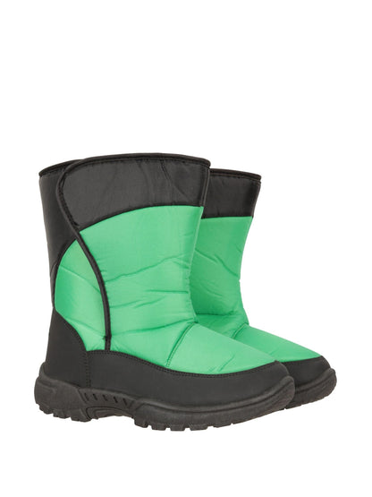 Mountain Warehouse Green Caribou Kids Single Stripe Sherpa Lined Adaptive Snow Boots image 1