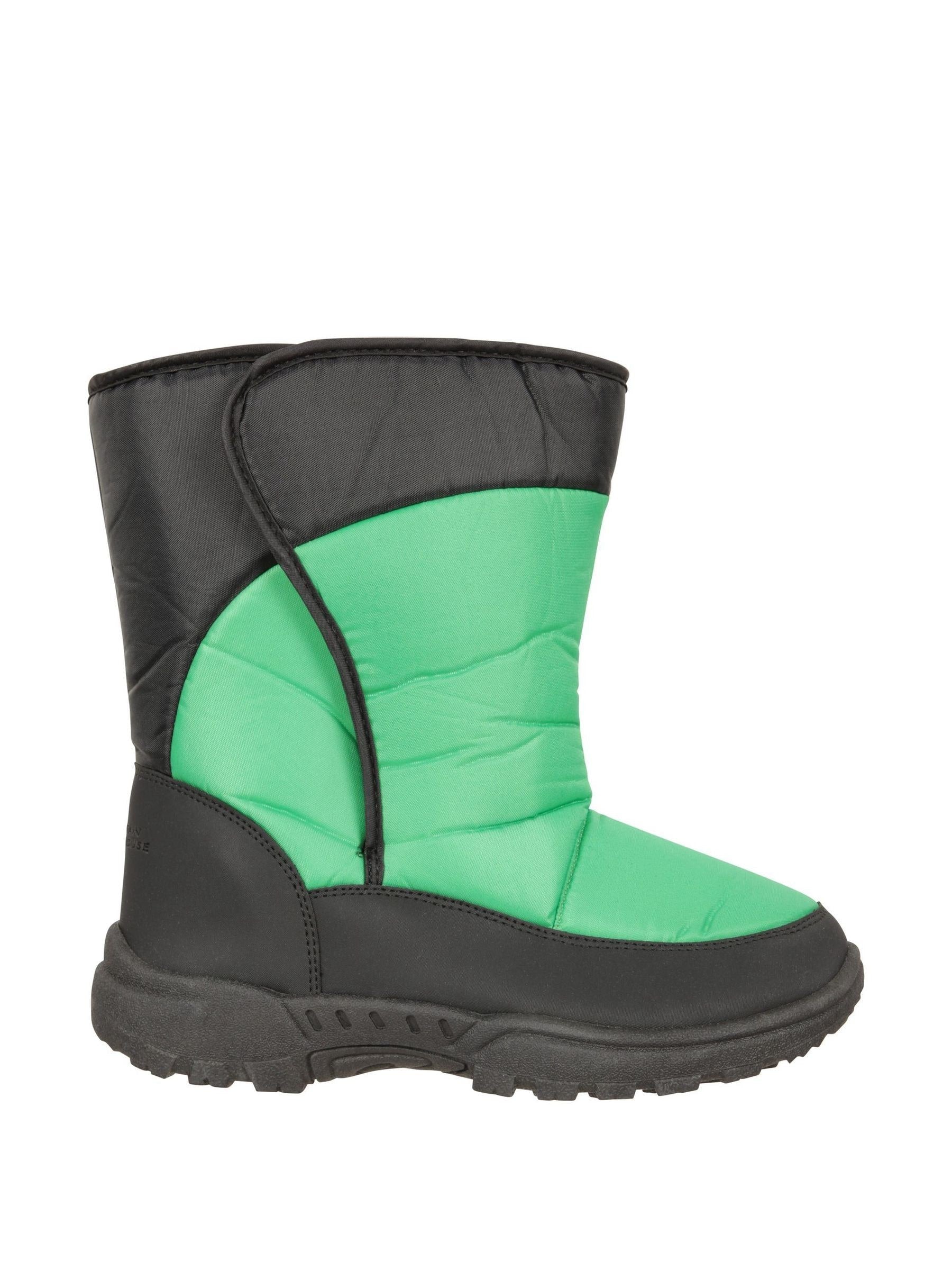 Mountain Warehouse Green Caribou Kids Single Stripe Sherpa Lined Adaptive Snow Boots image 2