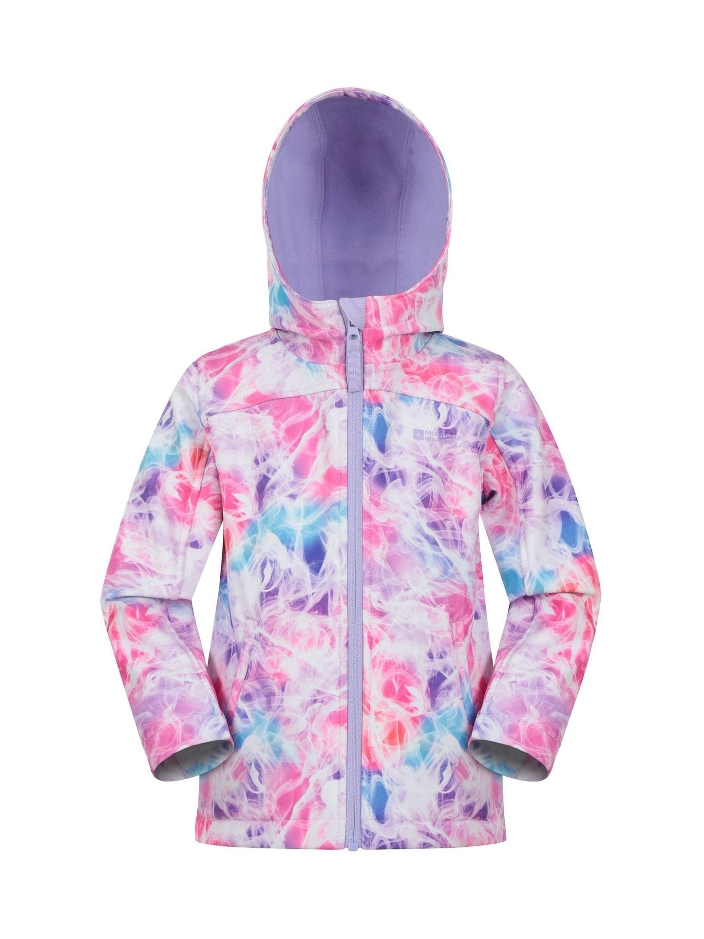 Dsiney Kidz - Mountain Warehouse Dark Pink Exodus Kids Printed Water-Resistant Softshell Jacket image 1