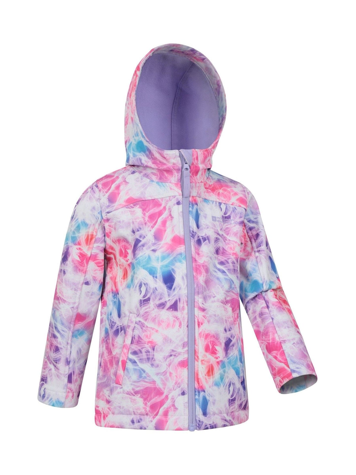 Dsiney Kidz - Mountain Warehouse Dark Pink Exodus Kids Printed Water-Resistant Softshell Jacket image 2
