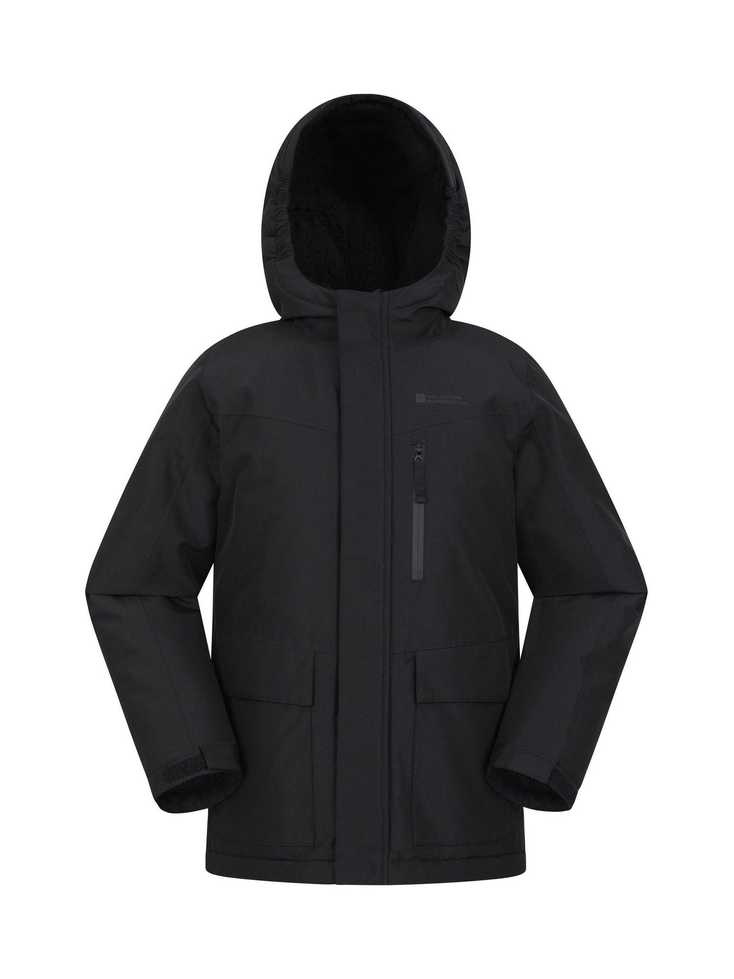 Dsiney Kidz - Mountain Warehouse Black Noah Borg Lined Waterproof Jacket image 1