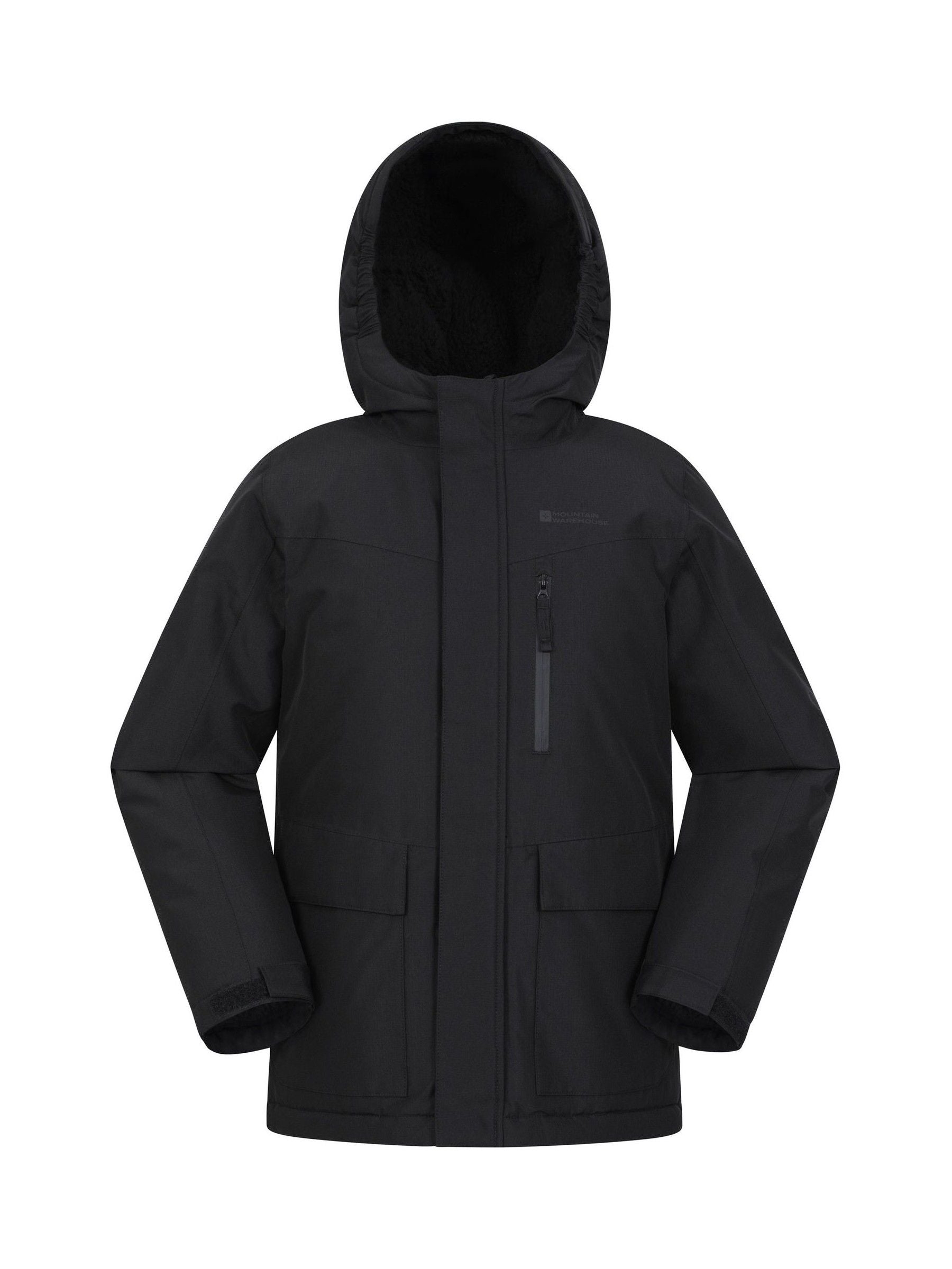 Dsiney Kidz - Mountain Warehouse Black Noah Borg Lined Waterproof Jacket image 1