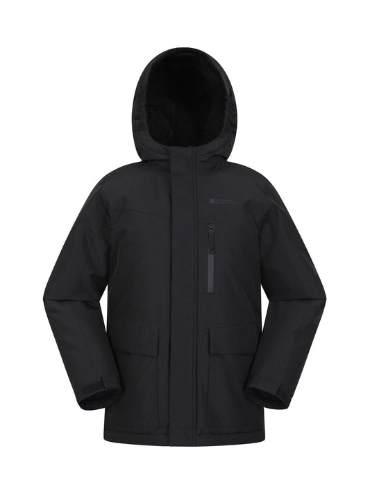 Dsiney Kidz - Mountain Warehouse Black Noah Borg Lined Waterproof Jacket image 1