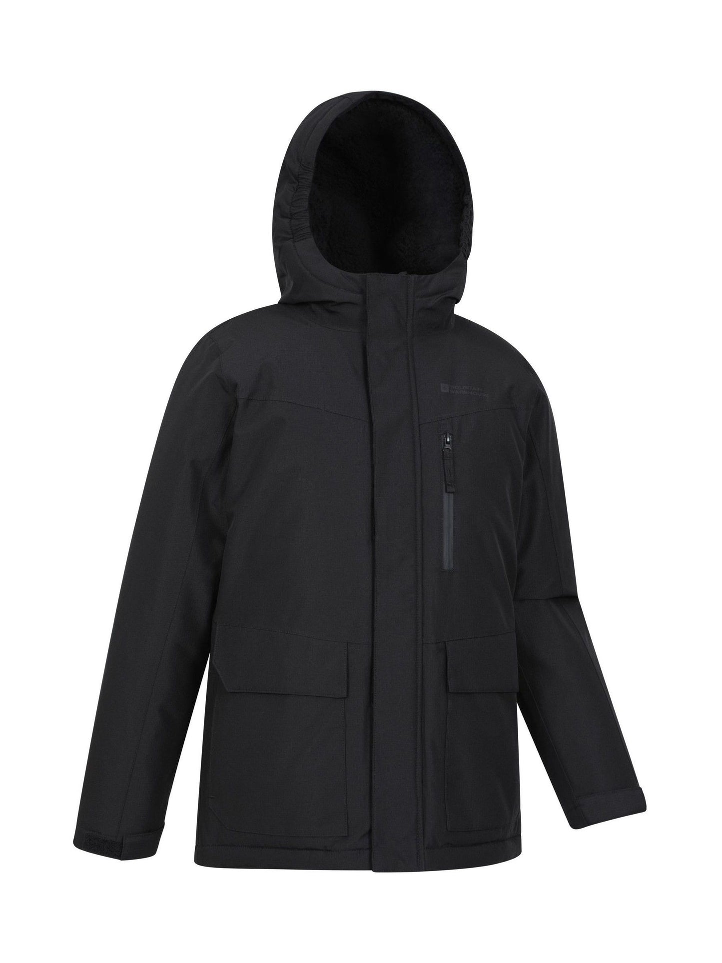Dsiney Kidz - Mountain Warehouse Black Noah Borg Lined Waterproof Jacket image 2
