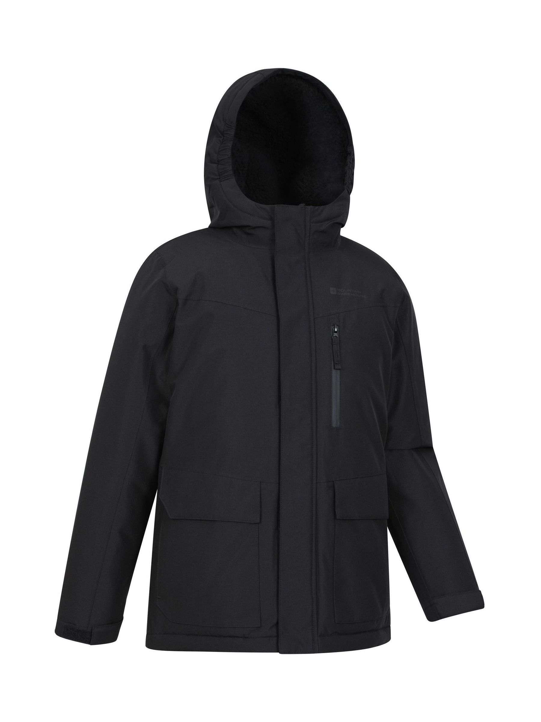 Dsiney Kidz - Mountain Warehouse Black Noah Borg Lined Waterproof Jacket image 2