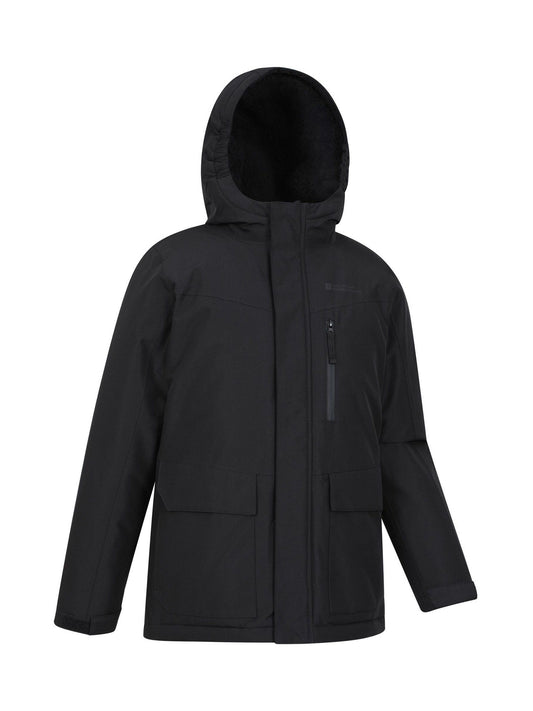 Dsiney Kidz - Mountain Warehouse Black Noah Borg Lined Waterproof Jacket image 2
