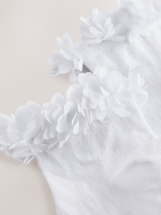 White 2 Pack Cotton Rich Bridesmaid Ankle Socks image 2