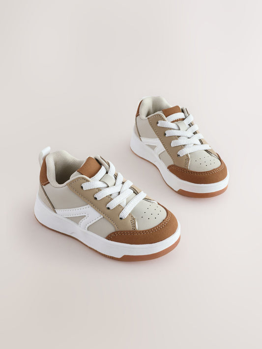 Neutral Wide Fit (G) Elastic Lace Trainers image 1