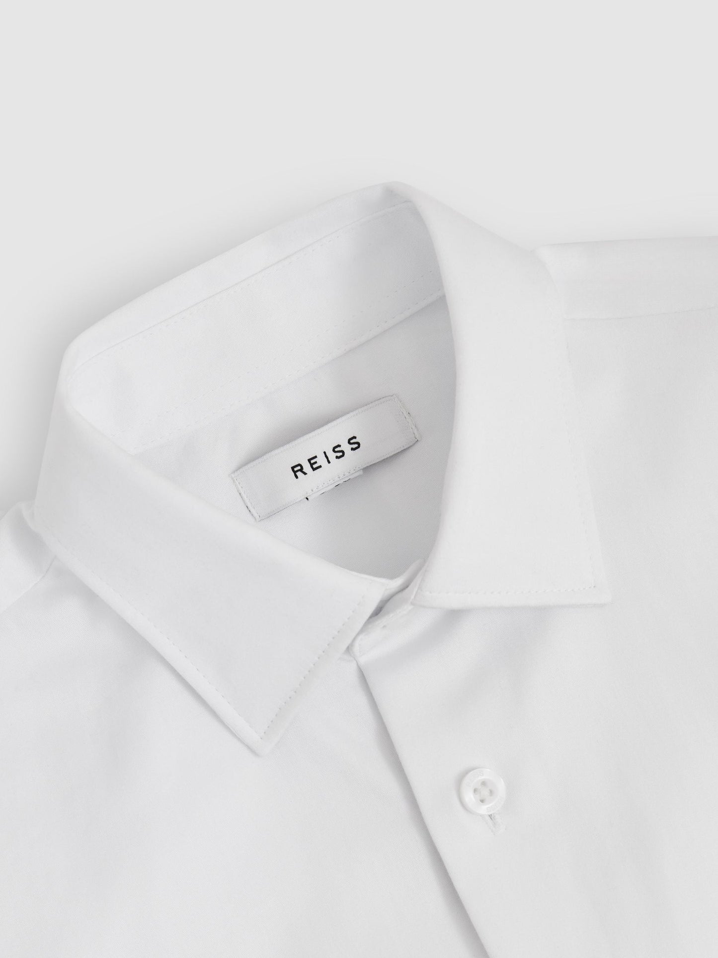 Reiss White Woods 3-9 yrs Cotton Slim-Fit Short-Sleeve Shirt image 4