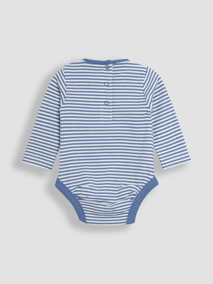 JoJo Maman Bébé Denim Cotton 3-Piece Body 100% Cotton Trousers and Hat Set image 6