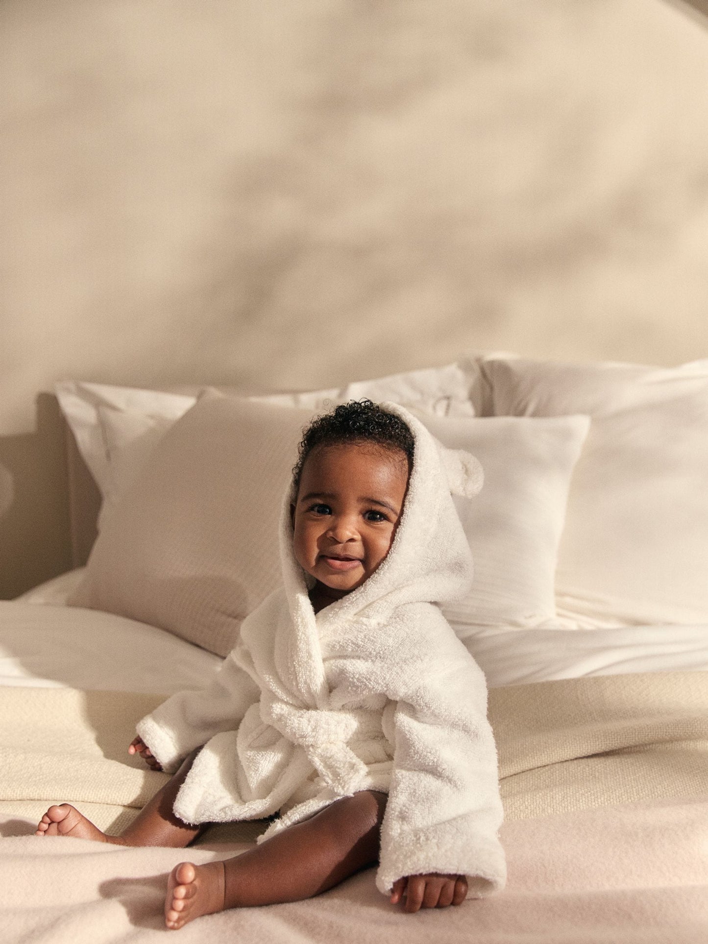 The White Company White Bear Baby Cotton Robe image 1