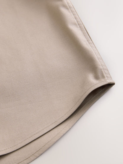 Dsiney Kidz - Taupe Logo Short Sleeve Cotton Rich Oxford Shirt (3-16yrs) image 4