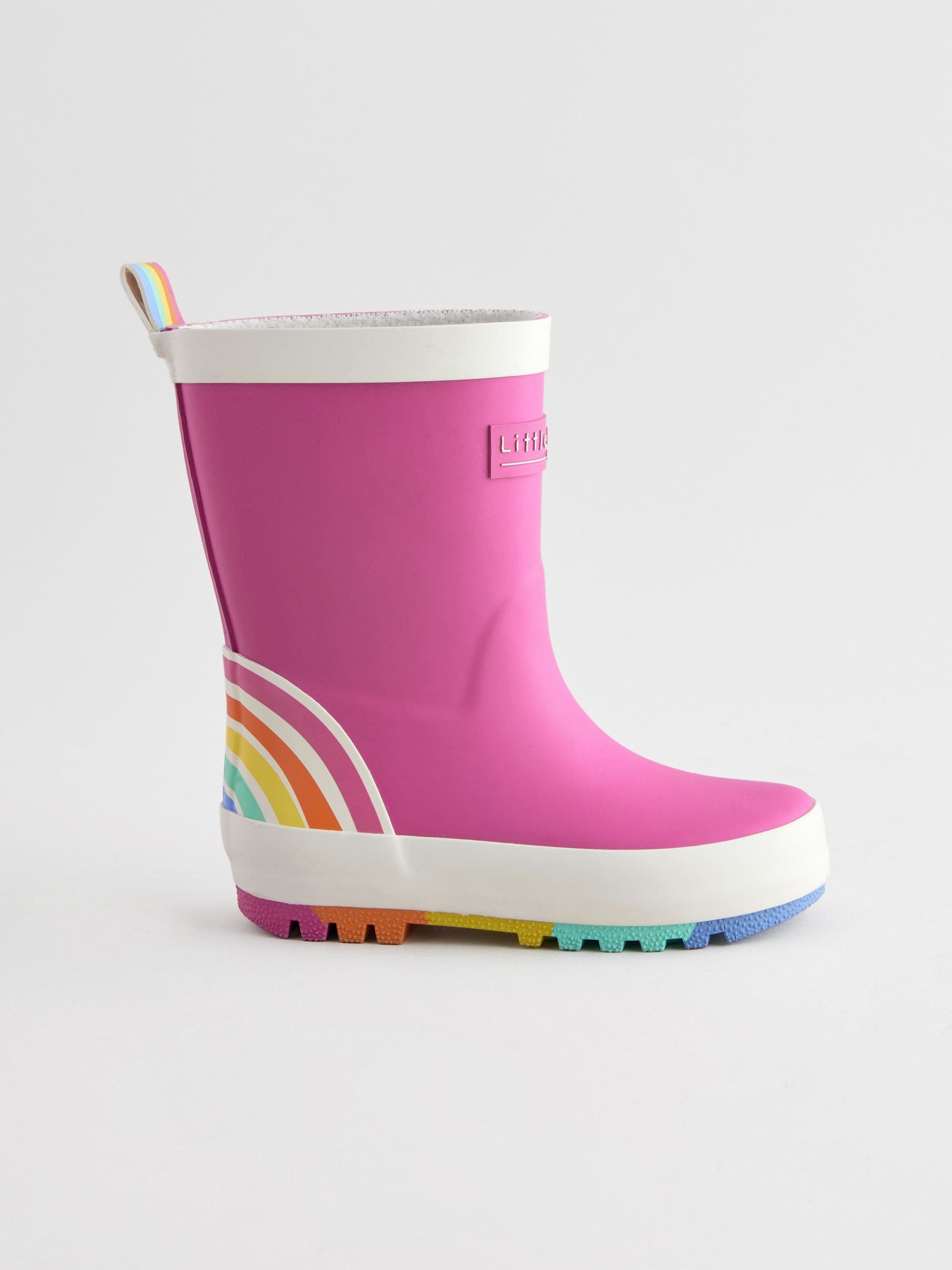 Little Bird by Jools Oliver Pink Rainbow Welly Boots image 1