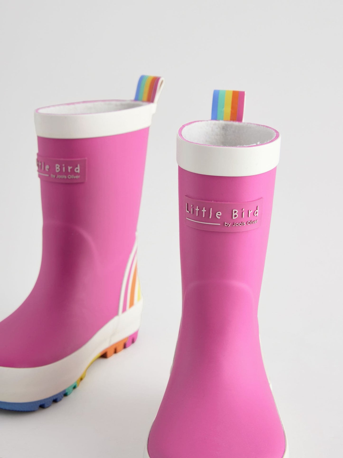 Little Bird by Jools Oliver Pink Rainbow Welly Boots image 3