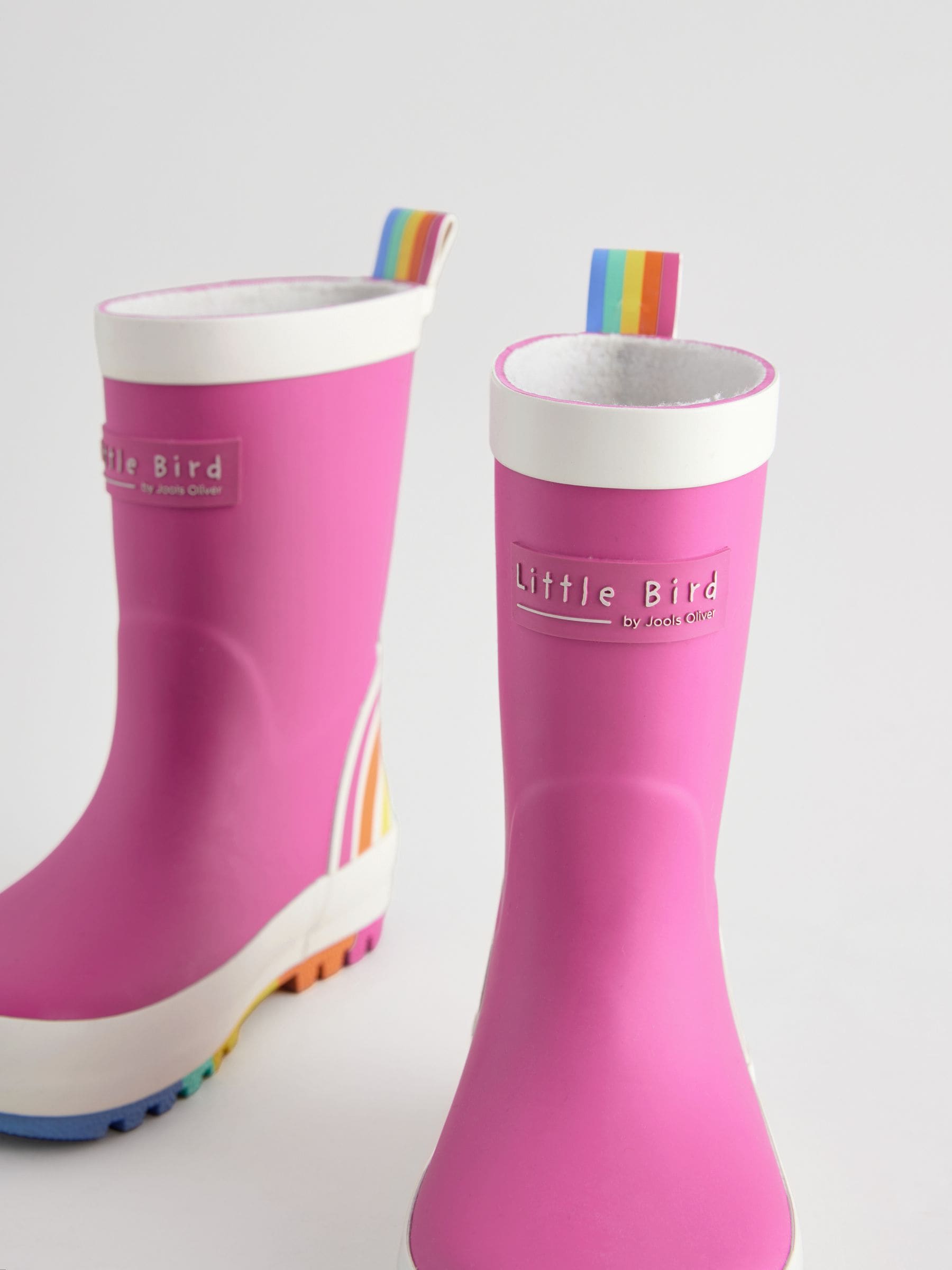 Little Bird by Jools Oliver Pink Rainbow Welly Boots image 3