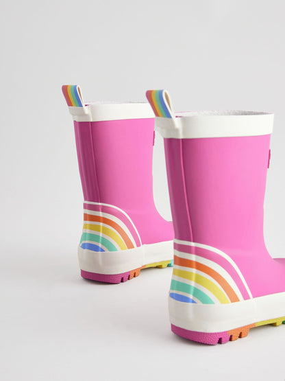 Little Bird by Jools Oliver Pink Rainbow Welly Boots image 4