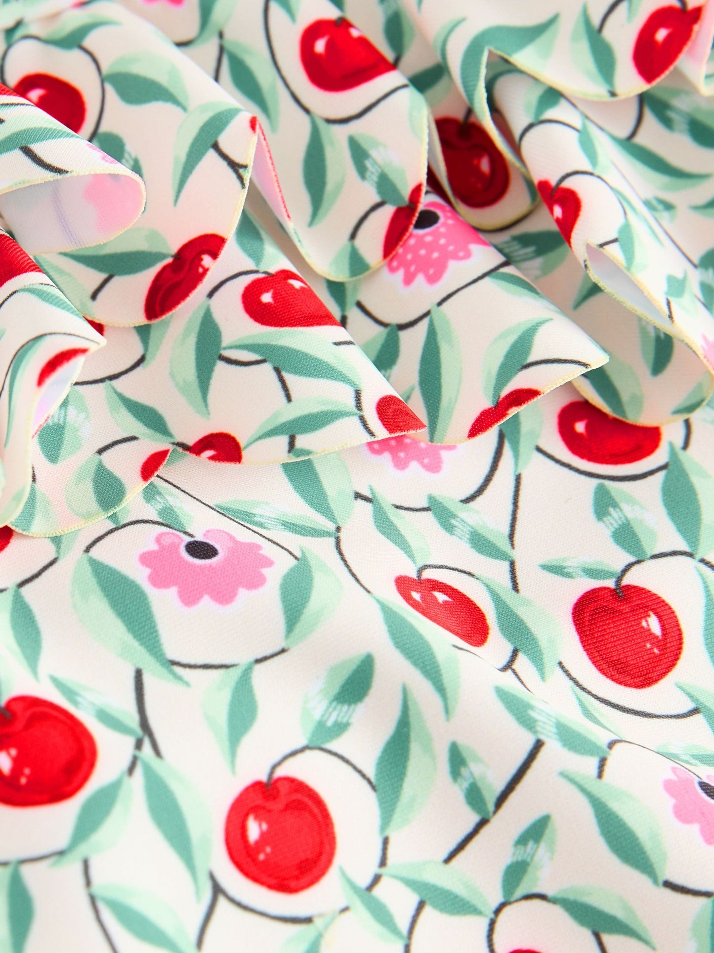 Cream/Pink/Green Cath Kidston Cherry Print Tankini (3mths-7yrs) image 9