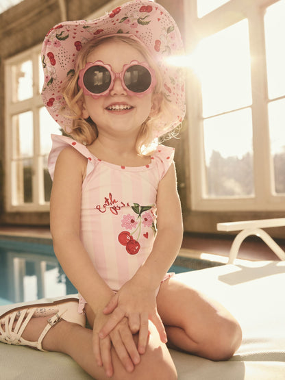Pink Cath Kidston Floral Print Cherry Hat (3mths-10yrs) - image 2