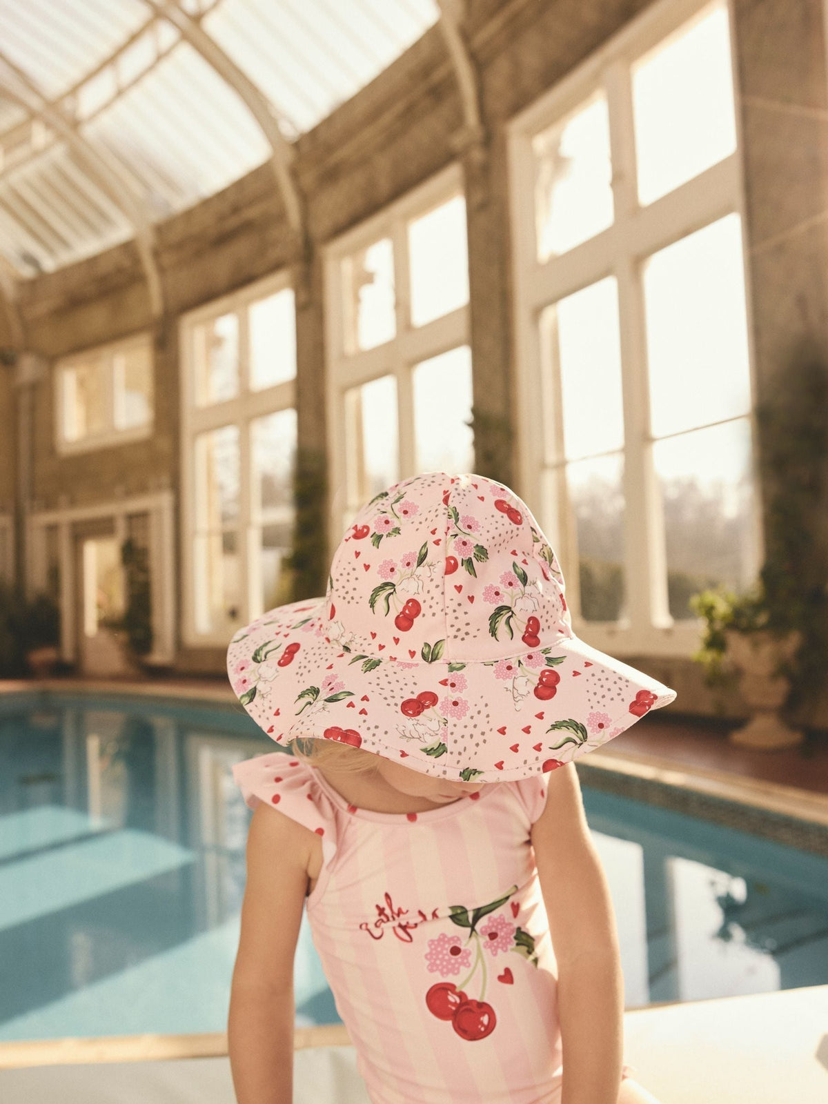 Pink Cath Kidston Floral Print Cherry Hat (3mths-10yrs) - image 3