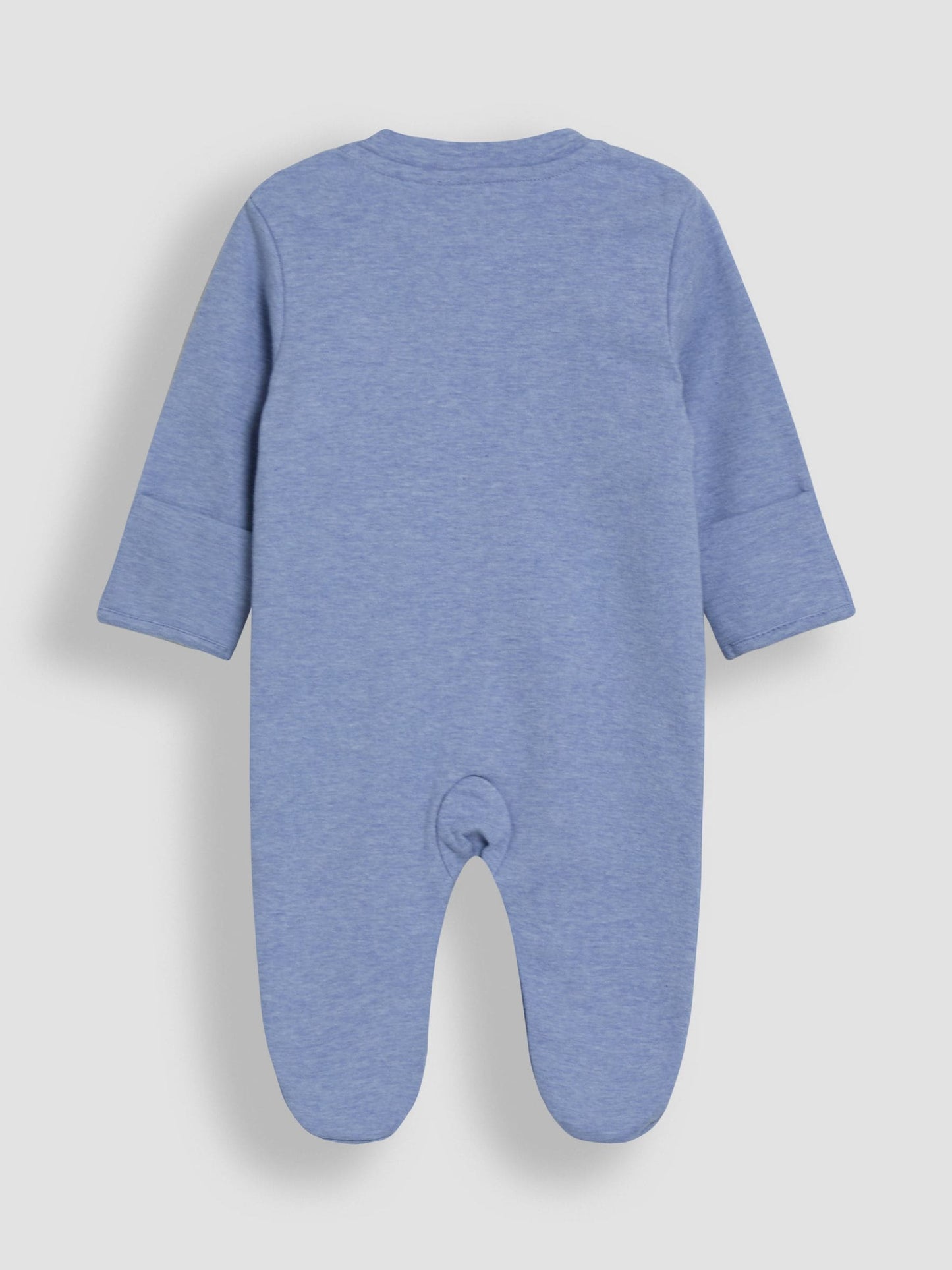 JoJo Maman Bébé Blue Cotton Footed Appliqué Popper Sleepsuit image 5
