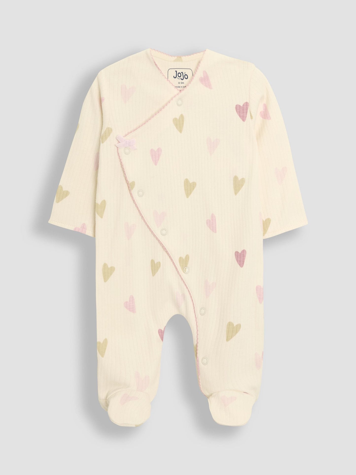 JoJo Maman Bébé Stone Footed Cross-Over Sleepsuit image 3