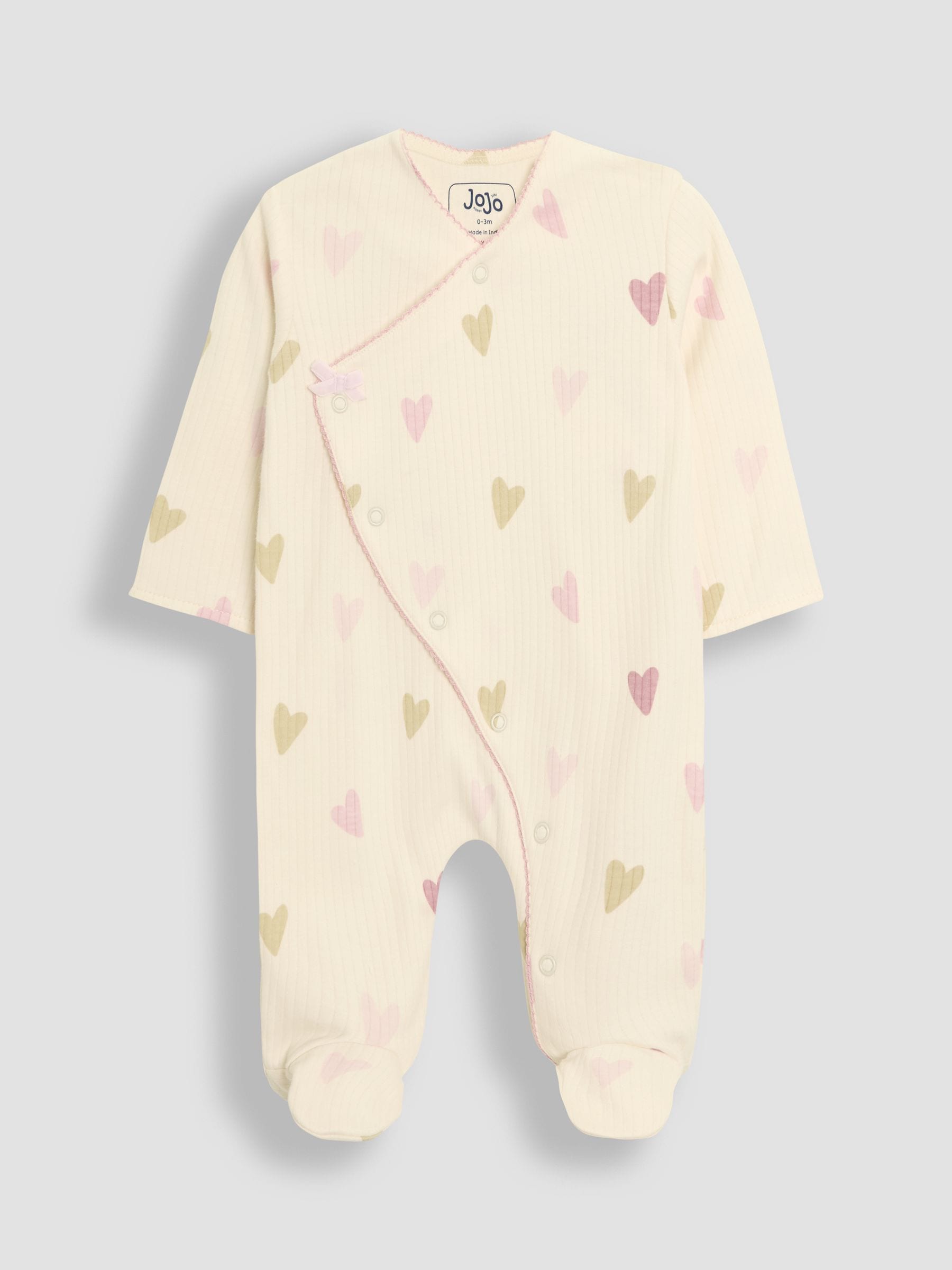 JoJo Maman Bébé Stone Footed Cross-Over Sleepsuit image 3
