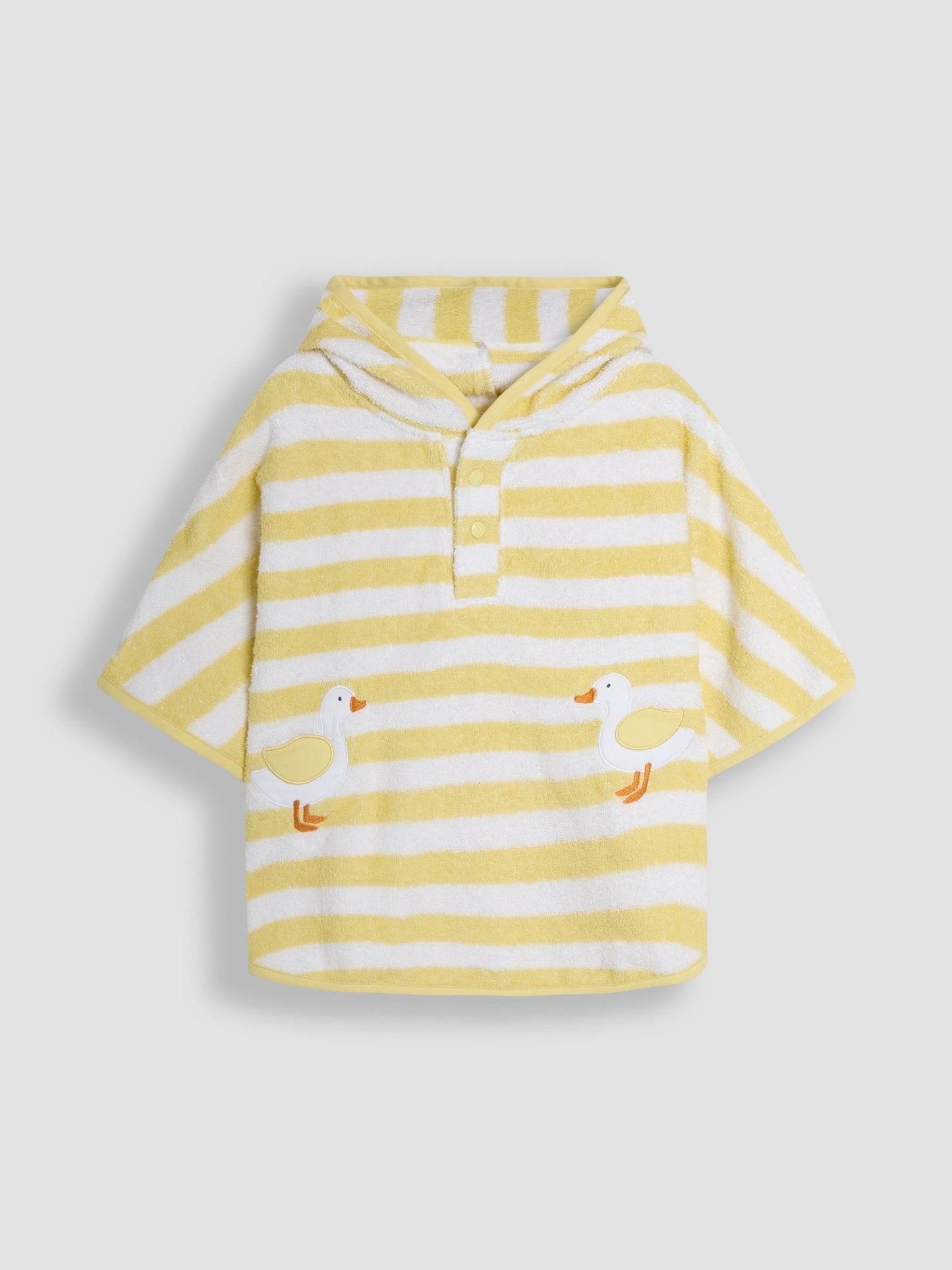 Dsiney Kidz - JoJo Maman Bébé Yellow Stripe Duck Hooded Poncho Towel image 1